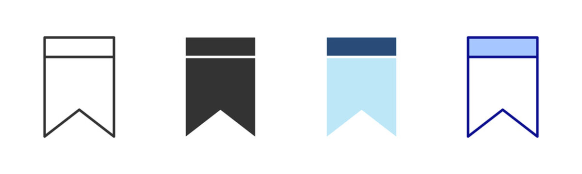 Bookmark Icon Set. Designed In Multi Style
