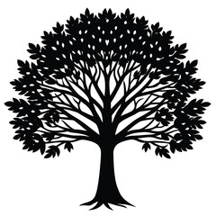 set of trees silhouettes