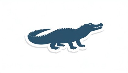 Obraz premium Stylized Crocodile Illustration - A Simple and Modern Design for Various Applications.
