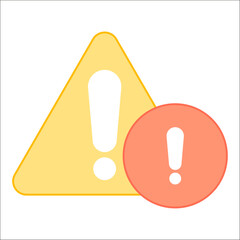 Combined triangle and circle exclamation icons for high priority safety and hazard alerts