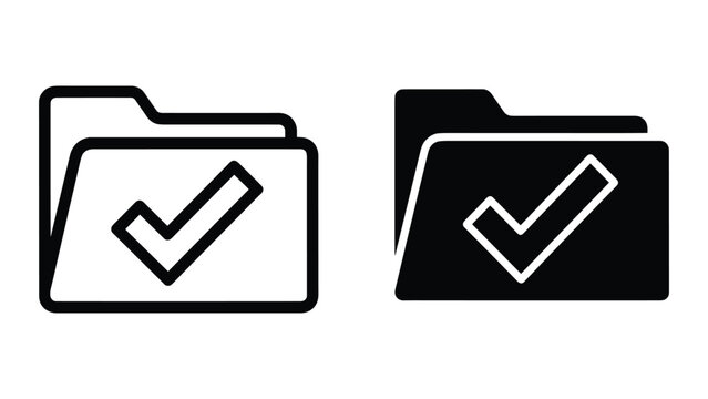 Folder icon with checkmark symbolizing approval