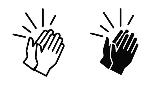 Clapping hands icon set