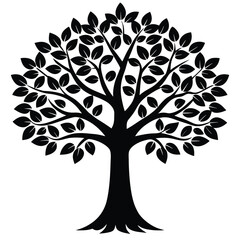 set of trees silhouettes