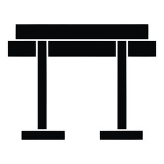 Structural Beam Silhouette Icon for Construction and Engineering Design