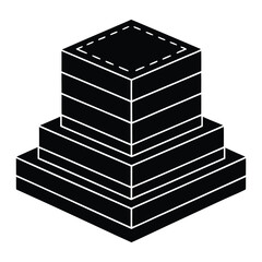 Minimalist Building Foundation Silhouette Icon for Structural Construction and Engineering Design