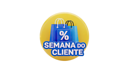 Customer Week Sale Promotion with Shopping Bags and Percentage Sign