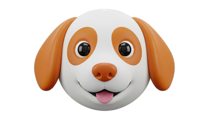 Cute 3D Cartoon Dog Face Emoji