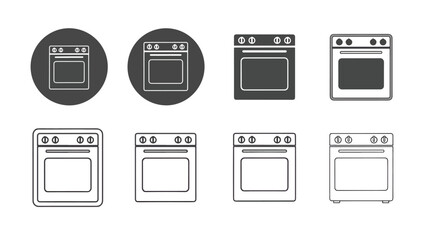 Collection of modern kitchen ovens - SVG and PNG icons - Vector Icons and Stickers - PNG, SVG, EPS - Glyph and solid icon set - Icon vector - Flat Design Icon - line icon set