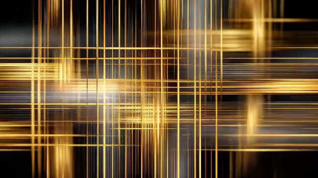 Dynamic intersecting gold and silver lines on black background