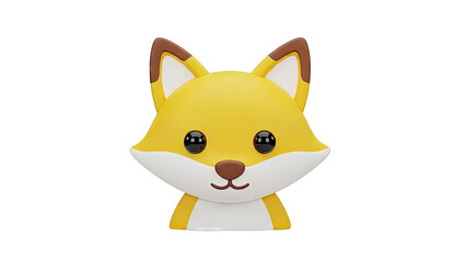 Obraz premium Cute Cartoon Fox Face 3D Render