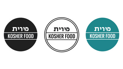 Obraz premium Kosher food certifications in various designs - SVG and PNG icons - Vector Icons and Stickers - PNG, SVG, EPS - Glyph and solid icon set - Icon vector - Flat Design Icon - line icon set
