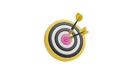 Dartboard with darts hitting the bullseye