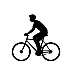 Naklejka premium Man Riding a Bicycle