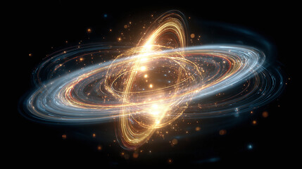 A stunning illustration of celestial rings with a dark background