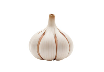 3d icon of a single bulb of garlic, isolated on transparent background
