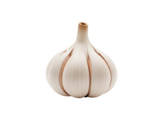3d icon of a single bulb of garlic, isolated on transparent background