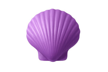 Fototapeta premium Purple scallop seashell on transparent background