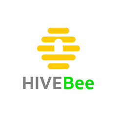Hive logo for pure original bee honey product label