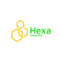 Abstract hexagon honeycomb for bee honey logo.