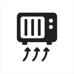 vector black icon of electric oven