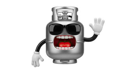Cartoon Gas Cylinder Character