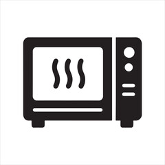 microwave oven silhouette icon on white background