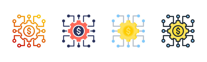 Financial System Multi Style Icon Set