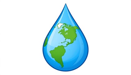 Obraz premium Water Drop Earth - Global Conservation and Environmental Awareness.