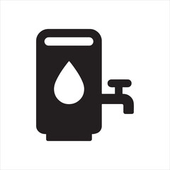 vector illustration of water tap silhouette vector icon on white background