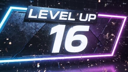 Level Up 16 Gaming Graphic - Powered by Adobe