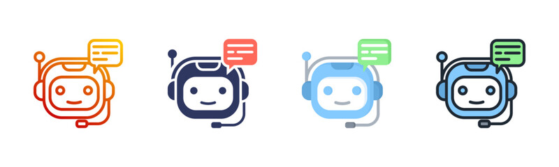 Chatbot Multi Style Icon Set