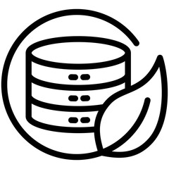 Eco Server Outline Icon Mini Illustration, Use For Modern Concept, Print, Ui, Ux Kit, Web And App Development. Vector Related To Green Technology And More © Ari Supriharyati