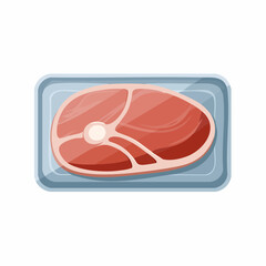 Raw red meat steak cut, ideal for various culinary preparations, hygienically packaged in a clear plastic tray, ready for fresh consumption and gourmet cooking