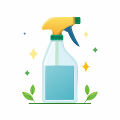 Fresh and clean home solution depicted with a modern spray bottle illustration, symbolizing effective sanitation and a healthy, sparkling living space