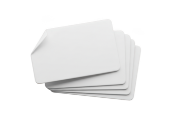 3d icon of stack of blank white cards isolated on transparent background
