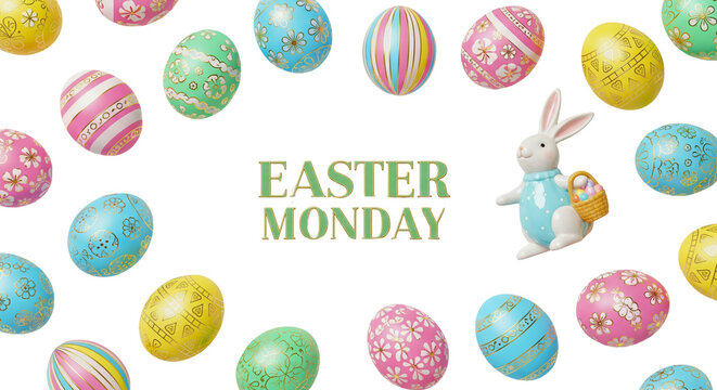 Easter monday celebration isolated on transparent background