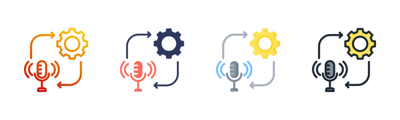 Voice Recognition Multi Style Icon Set