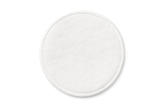 Round white cotton pad for skincare makeup removal