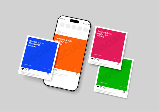 Social Media Post Carousel Mockup