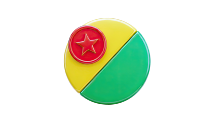 Guinea-Bissau Flag 3D Emblem