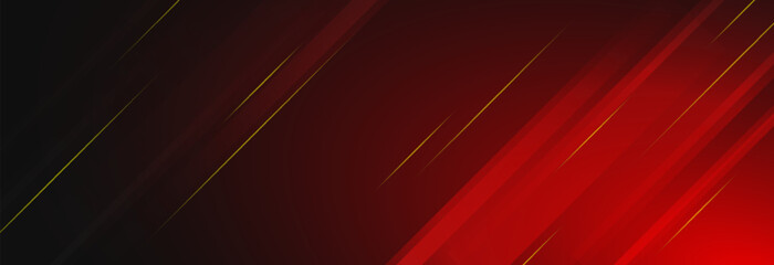 Abstract elegant red gradient background with shiny golden lines