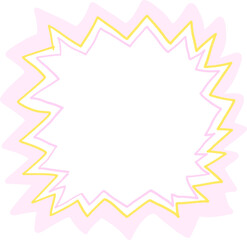 Fototapeta premium Cute Zigzag Hand Drawn Frame in Pop Art Style for Kids and Love Design