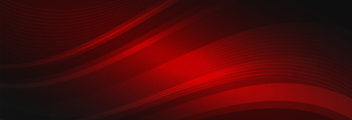 Abstract elegant red gradient background with shiny lines and geometric shape