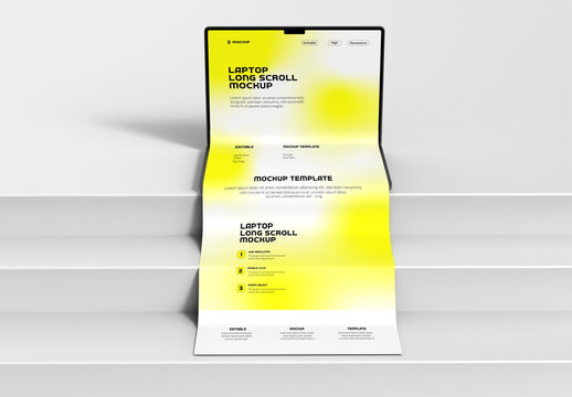 Laptop Long Scroll Screen Mockup Layout