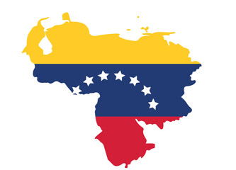 Venezuela map and flag combine. Element for infographic, travel, business and education theme. Latin America country. © Miratusalimah