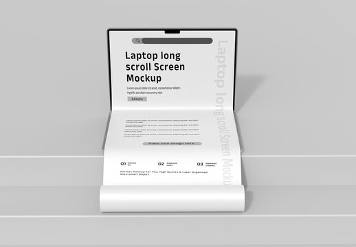 Laptop Long Scroll Screen Mockup