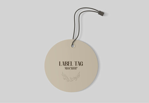 Round Circle Label Mockup with String