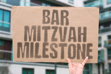 "Bar Mitzvah Milestone" Coming of age celebrates responsibility. COMING. AGE. CELEBRATES. RESPONSIBILITY. MITZVAH.