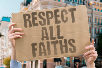 "Respect All Faiths" Religious diversity enriches communities peacefully. RELIGIOUS. DIVERSITY. ENRICHES. COMMUNITIES. PEACEFULLY.