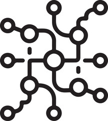 network connection symbol, nodes and lines on white background, technology and communication concept